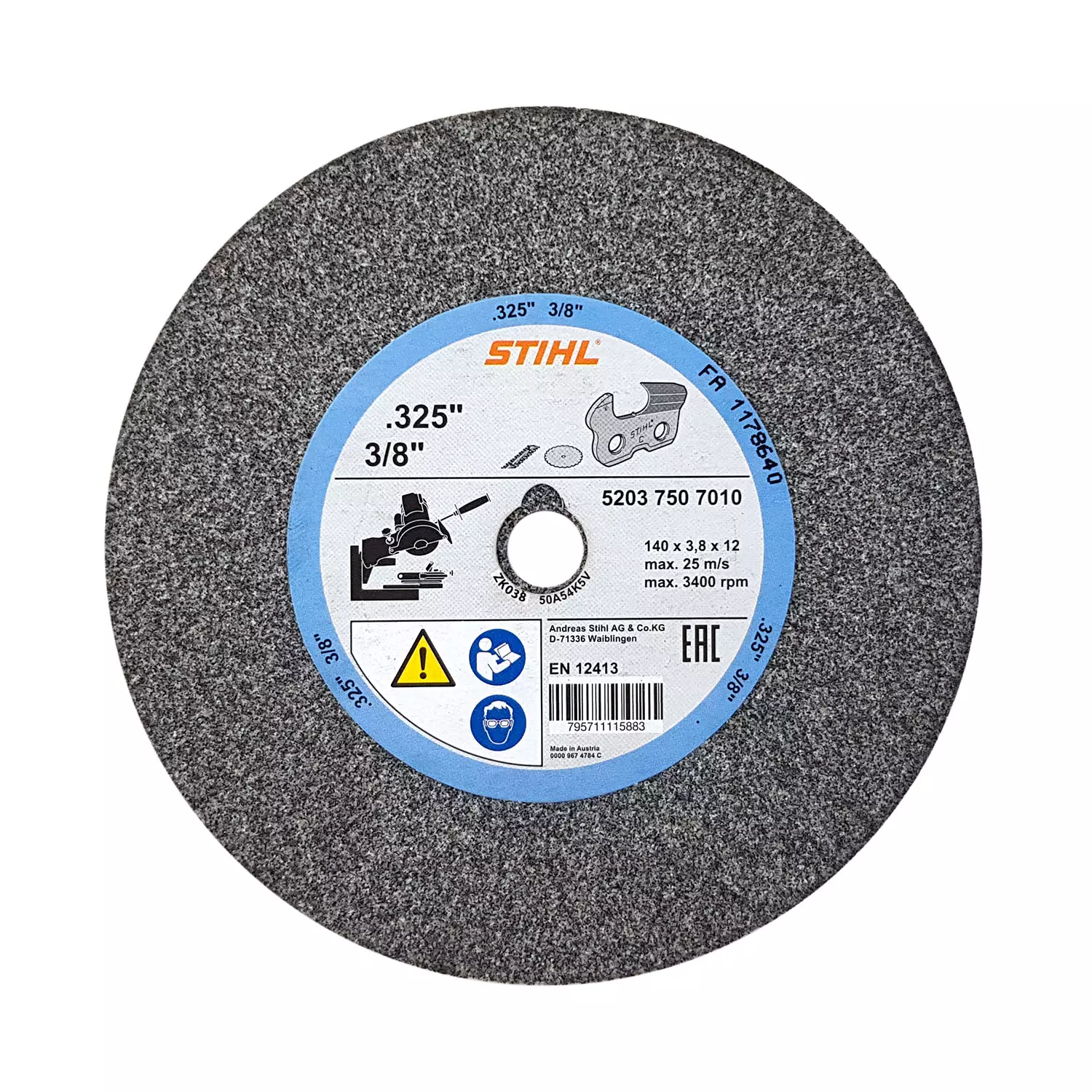 disk-abraziven-za-tochilen-aparat-stihl-140h38h12mm-37435 Диск абразивен за точилен апарат STIHL 140х3.8х12мм - Image 1