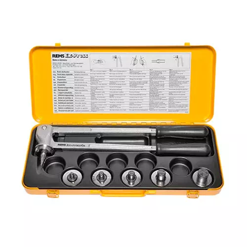 kalibrator-rychen-za-mufirane-na-trybi-rems-ex-press-cu-set-28986 Калибратор ръчен за муфиране на тръби REMS Ex-Press Cu Set 15-28мм - Image 1