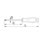 Отверткa кръстата KNIPEX PH1 187/80мм - Image 2