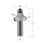 Радиусов фрезер MAKITA D=19мм L=53.4мм I=9.5мм R=3.2мм S=8мм Z=2 - Image 2