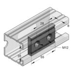 Резбова плочка с 2 отвора M12 - Image 2